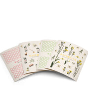 4-pack disktrasor från Rapsodine med botaniska mönster och naturlig design
