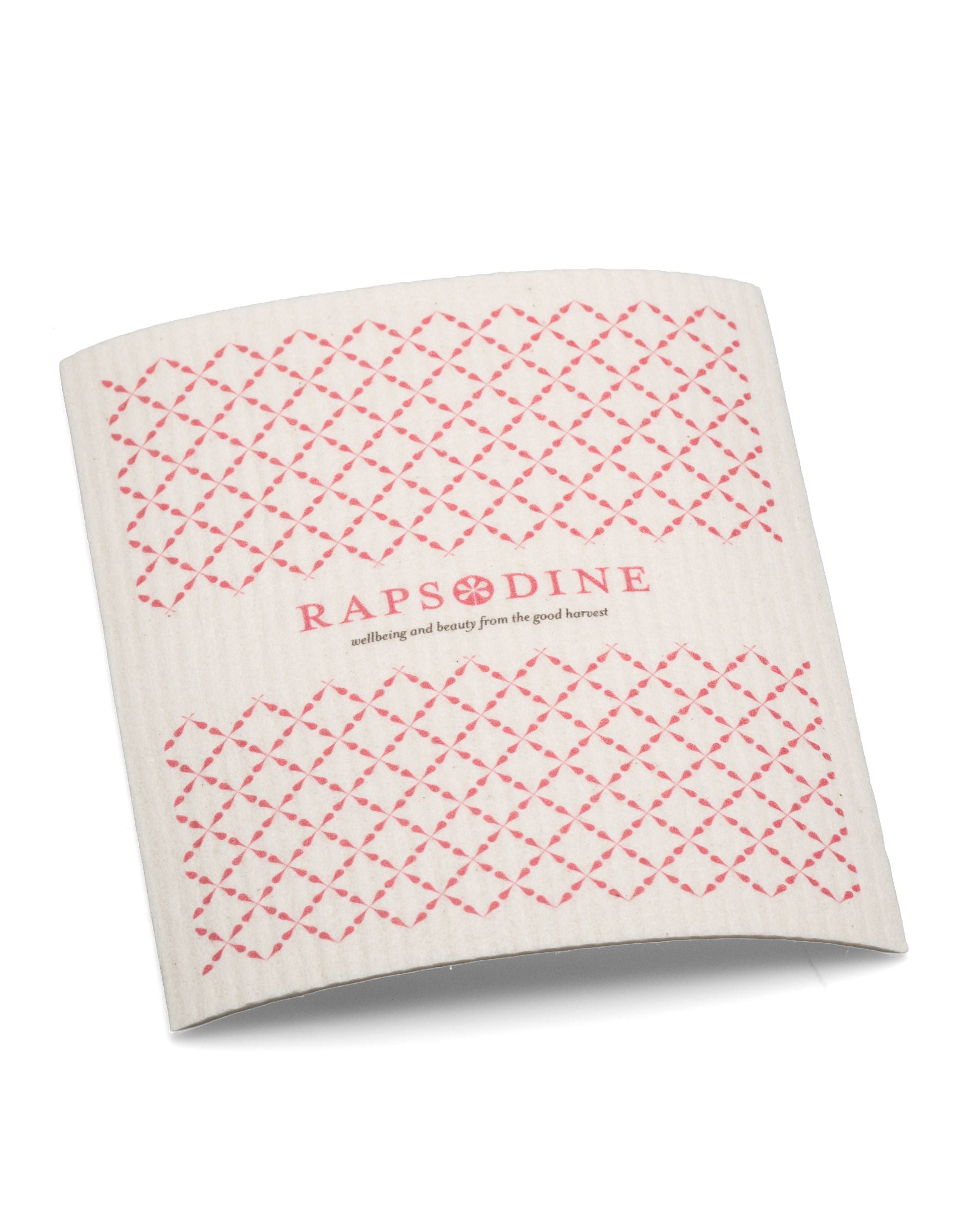 Disktrasa från Rapsodine med rosa mönster och klassisk logotyp i naturlig design