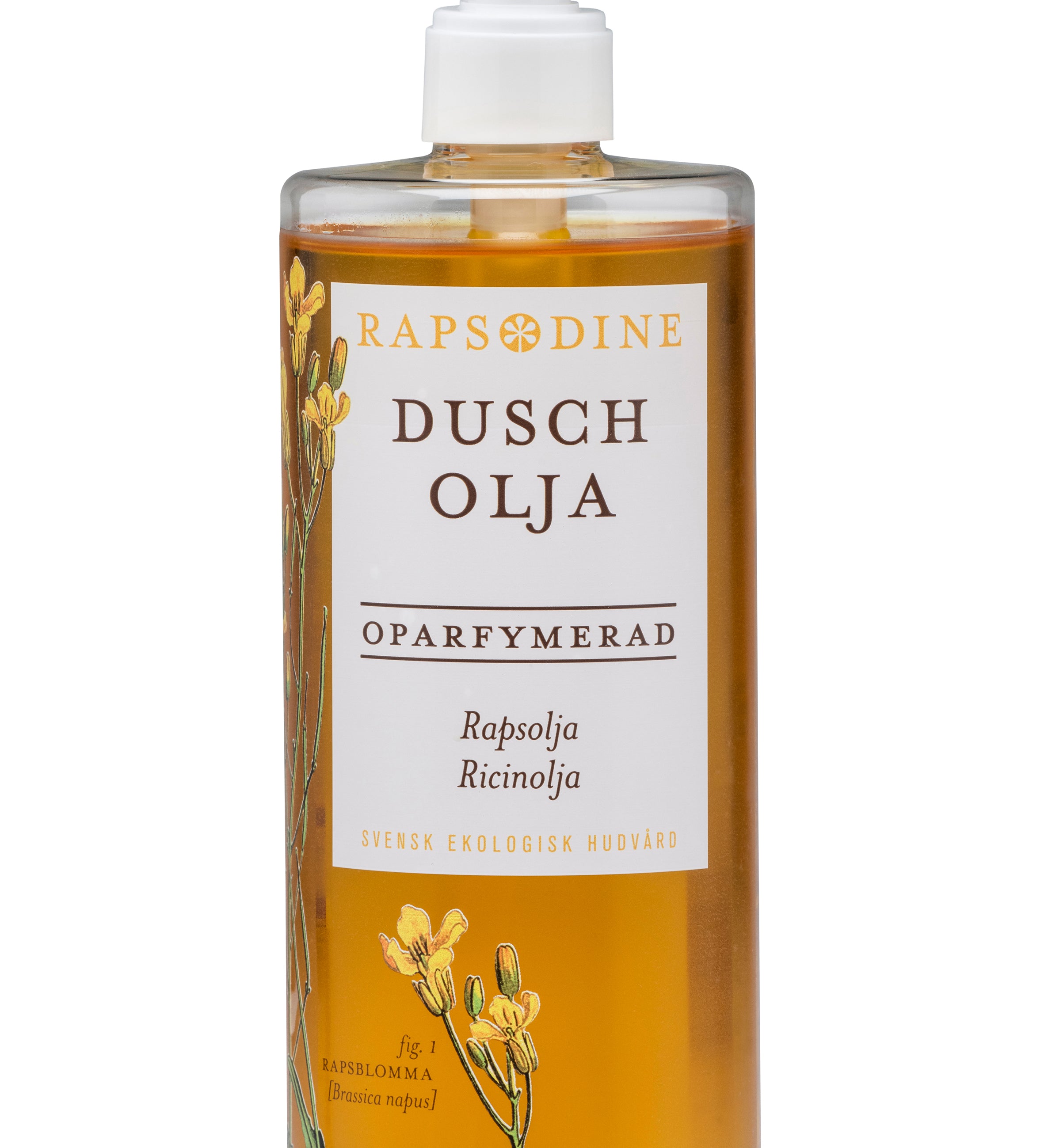 Svensk, ekologisk, vegansk duscholja, oparfymerad, 500 ml från Rapsodine