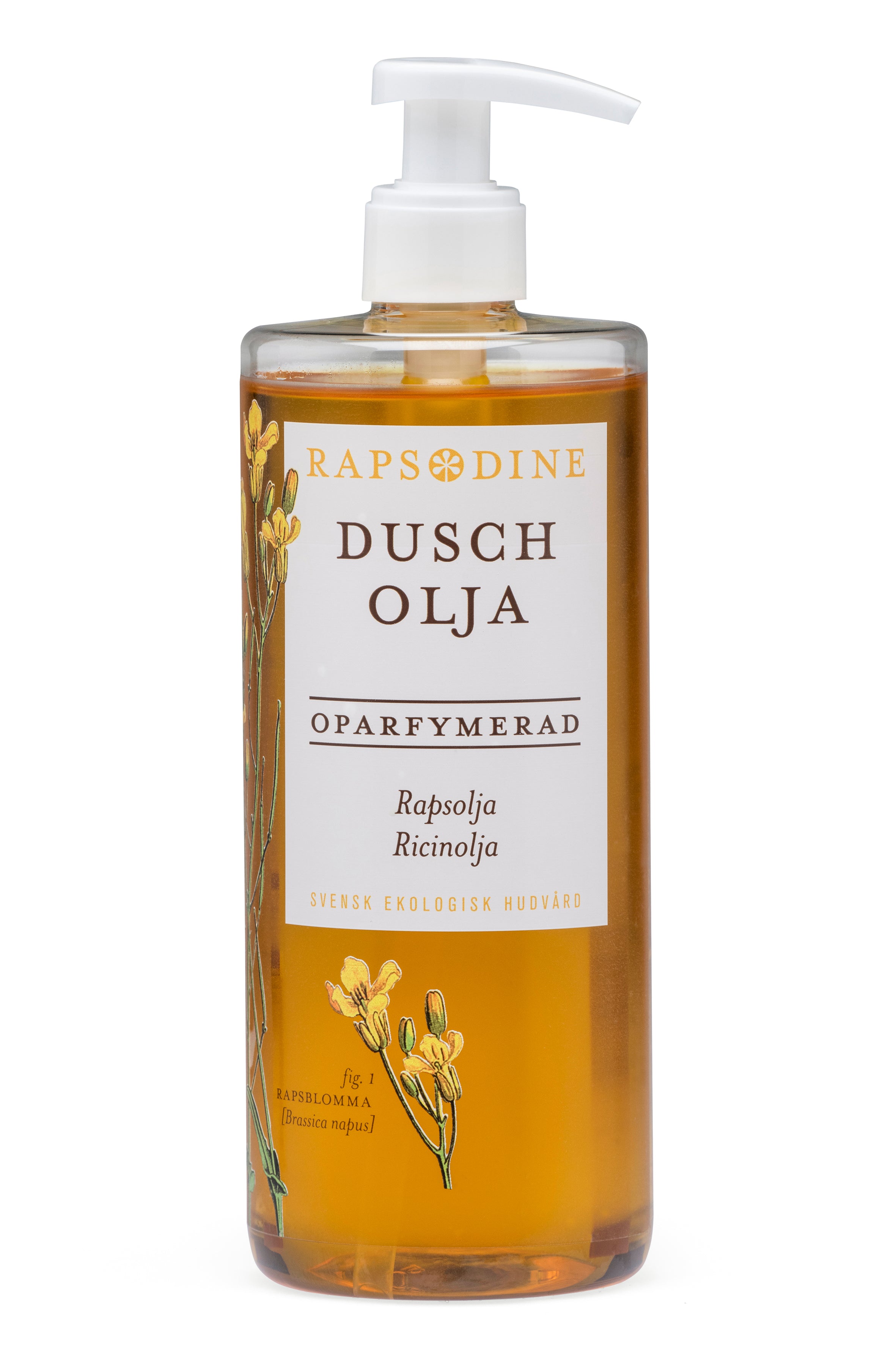 Svensk, ekologisk, vegansk duscholja, oparfymerad, 500 ml från Rapsodine