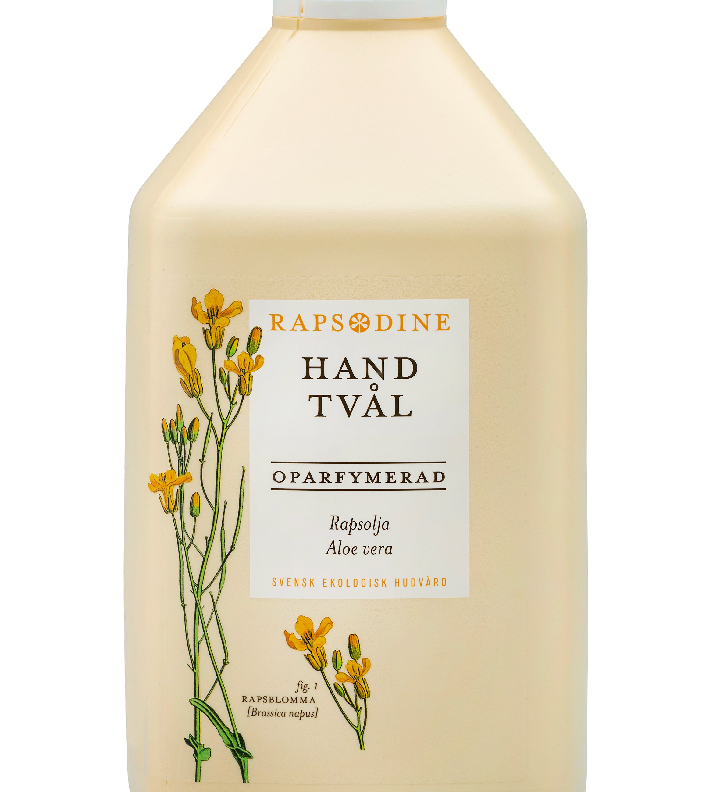 Handtvål, oparfymerad, 2,5 liter med rapsolja och Aloe vera från Rapsodine