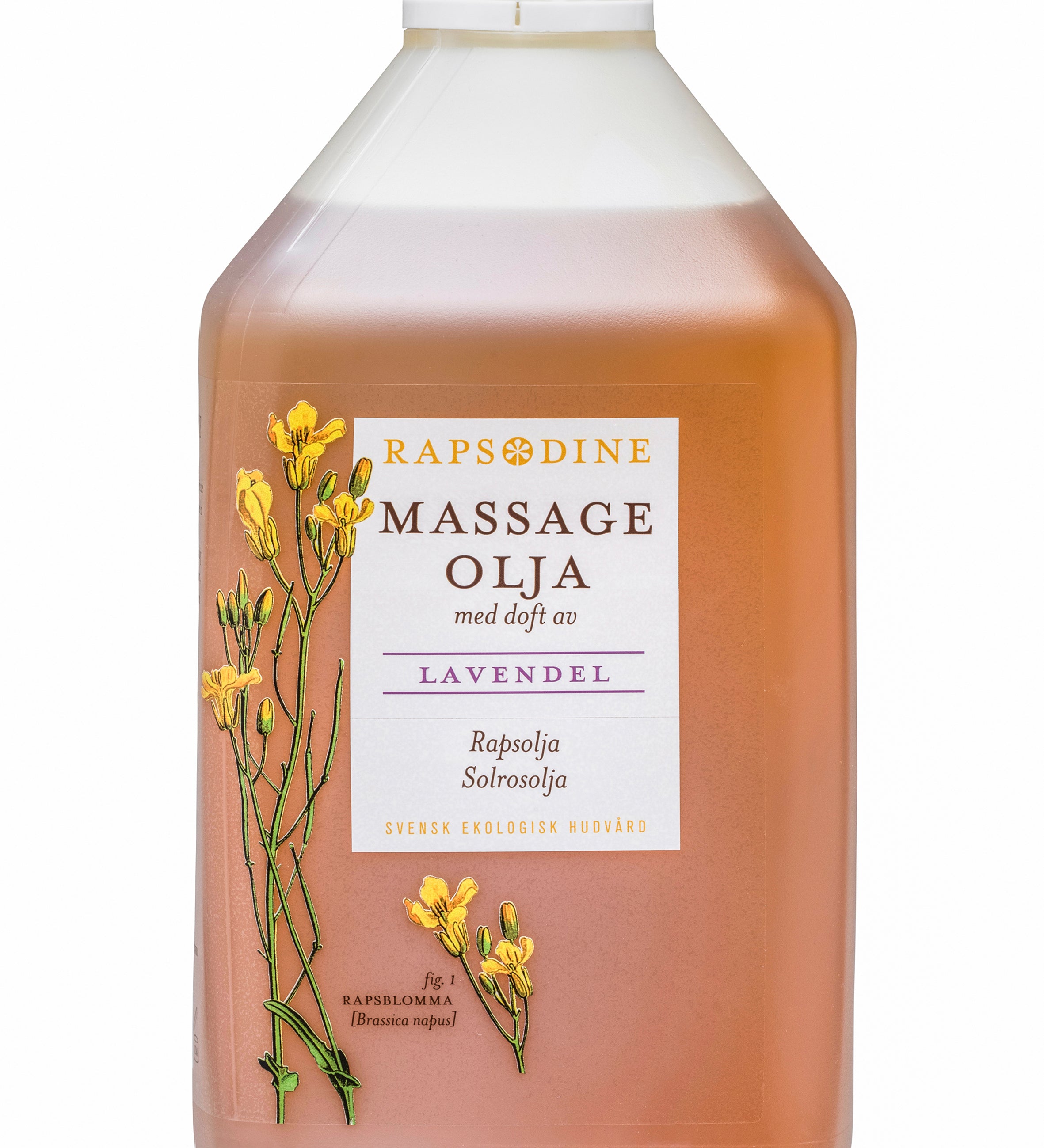 Svensk, ekologisk och vegansk massageolja, 2,5 liter från Rapsodine