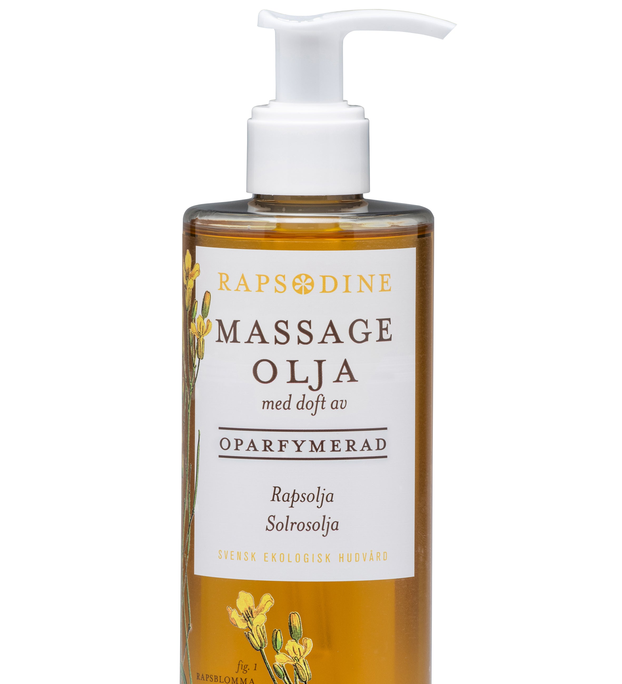 Svensk, ekologisk och vegansk massageolja, oparfymerad, 250 ml från Rapsodine